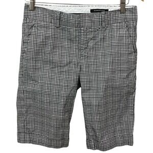 Club Monaco Women's Black White Glen Plaid Tailored Bermuda Shorts Size 4